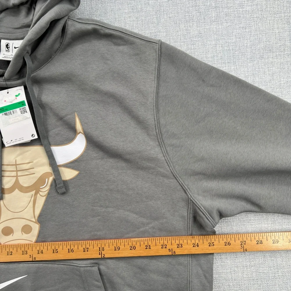 NEW Nike Chicago Bulls NBA City Edition Gray Pullover Hoodie Mens XL Deadstock